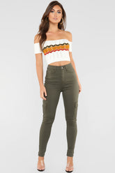 Let's Go All The Way Cargo Jeans - Olive Ins Street